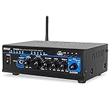 Home Bluetooth Audio Power Amplifier 2X120 Watt - Portable 2 Channel Surround Sound Stereo Receiver w/ USB - Amplified Subwoofer Speaker, CD DVD, MP3, iPhone, Phone, Theater, PA System - PTAU45