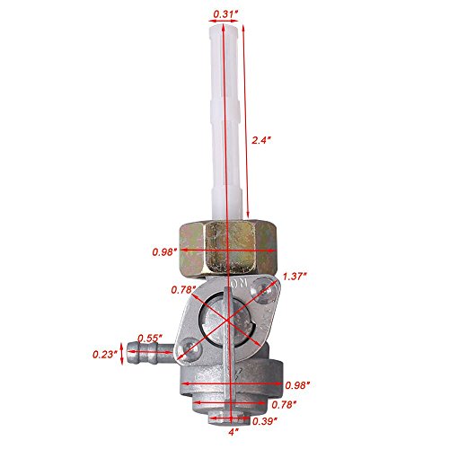 BougeRV 2 PCS Gas Tank Fuel Switch Valve Pump Petcock for Chinese Gasoline Generator 5.5hp 6.5hp 7hp 8hp 9hp 11hp 13hp 14h 15hp 16hp 168F 163CC 196CC 170F 208CC 211CC 173F 177F 182F 188F -16mm x 1.5mm