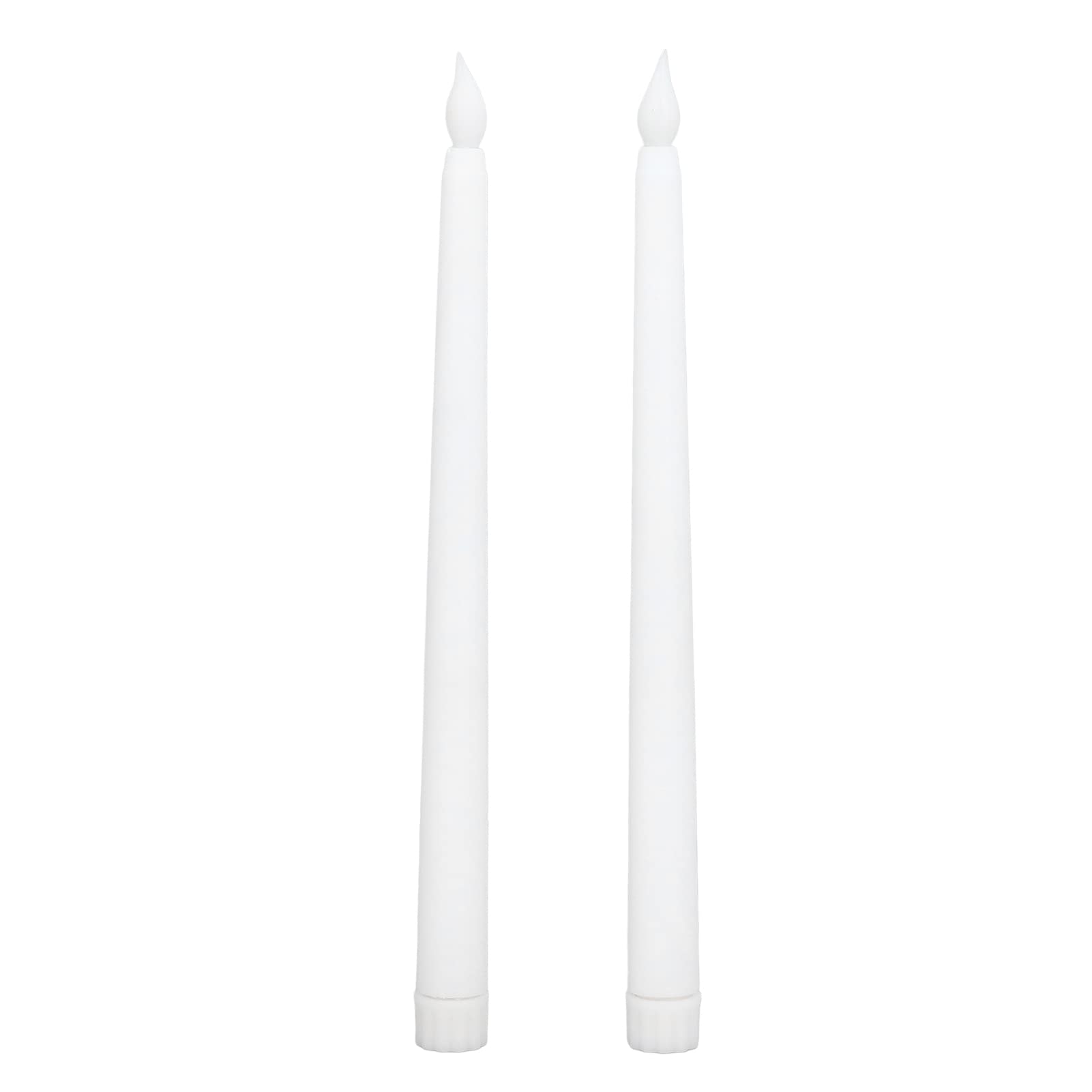 Fockety 2 PCS Flameless Taper LED Candles, 11.0 Inch, White, Plastic, Classic, Church Decoration