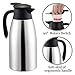 BonNoces 68 Oz Stainless Steel Coffee Carafe/Thermal Carafe - Dust Proof Cover - Fully Sealed - 2L Large Double Wall Vacuum Insulation Thermos - Keep Drink Hot and Cold (Silver)