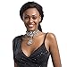 Holylove Women Statement White Necklace Chain Novelty Jewelry Crystal Choker for Party Bachelo Gift Box-HLN00012 White