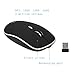 Soundance Wireless Keyboard Mouse Combo: 2.4G Portable Full Size Compact Computer Keyboard, Quiet Silent Mouse, USB Rechargeable Battery Compatible with Apple Mac iSO Windows 10/7/XP Android R1 Black