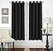 Utopia Bedding Blackout Curtains for Bedroom, Grommet Window Curtains 63 Inch Length 2 Panels, Thermal Insulated Drapes for Living Room (Black, 52W x 63L Inches)