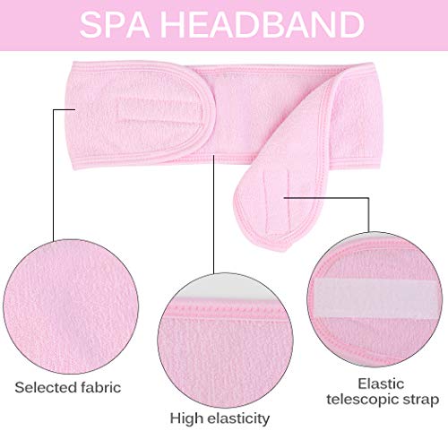 Aniwon 8 Pack Spa Headband Hair Wrap Sweat Headband Head Wrap Hair Towel Wrap Non-slip Stretchable Washable Makeup Headband for Face Wash Facial Treatment Sport