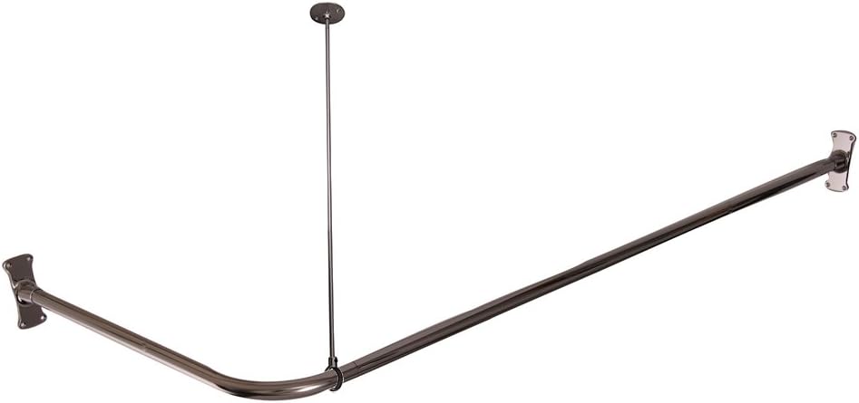 Amazon Com 60 X 48 Chrome L Corner Shower Rod Includes Ceiling