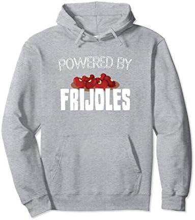 Unisex Powered By Frijoles, Funny Mexican &amp; Latino Pride Hoodie Small Heather Grey
