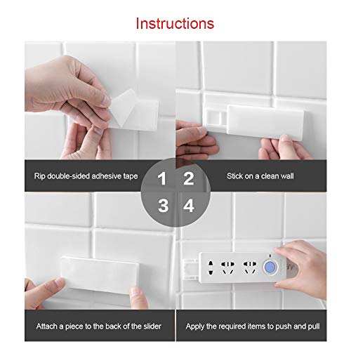 image for Wowkiki Non-Porous Wall Mounted Medium Holder,Self Adhesive Hooks for 