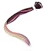 SWACC 12 Pcs Ombre Colored Party Highlights Clip on in Hair Extensions Multi-Colors Hair Streak Synthetic Hairpieces (12 Colors in Set -Straight)thumb 1