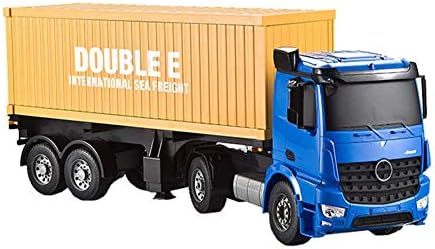 RC Tow Truck Licensed Mercedes-Benz Acros Detachable Flatbed Semi-Trailer Engineering Tractor Remote Control Trailer Truck Electronics Hobby Toy with Sound and Lights by dissylove