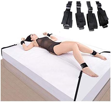 Bed Rêštráints Hàňscùffs for Sê&x Play Women Couples with Soft Wrist Ankle Cuffs Straps Kit Set Toy, Adjustable Size for Almost Any Size Mattress
