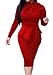 BETTE BOUTIK Women's Long Sleeves Business Suits Bow-Knot Tie Neck Pencil Dress Career Apparel High Waist