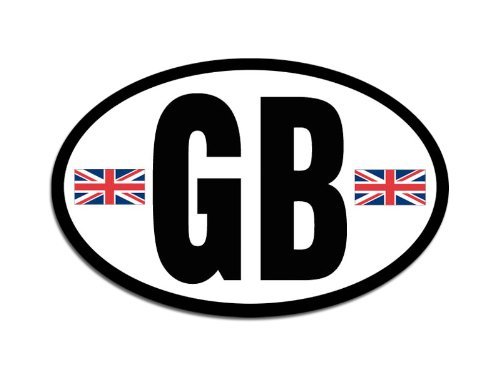 Magnet Euro Oval Great Britain GB w/Union Jacks Magnetic Sticker
