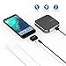 Type C to 3.5mm Adapter,Wofalodata 2 in 1 Mini Splitter Headphone Jack Audio Connector Convertor Cable with Charging for Motorola Moto Z2 Play-Black
