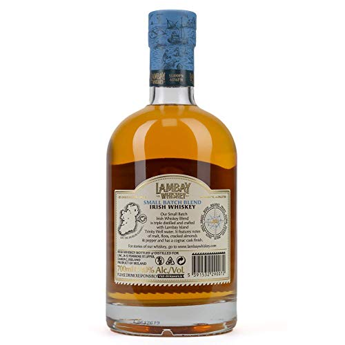 LAMBAY IRISH WHISKEY, Small Batch Blend, dreifach destilliert, fruchtig & nicht torfig mit Geschenkverpackung - 40° 70cl - Saint Patrick Deal – Bild 3