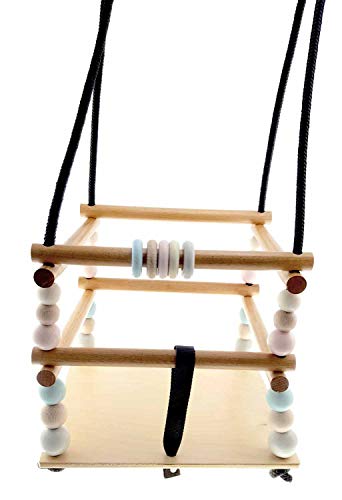 Hess Holzspielzeug 31106 - Gitterschaukel aus Holz, Nature Serie, handgefertigt, für Kleinkinder ab 12 Monaten, für… – Bild 4