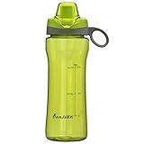BONISON Sports Bottle With Flip Top Lid Leak Proof Bpa Free Drinking Water Bottle 14 OZ For Travel Yoga Running Outdoor Cycling And Camping Green