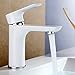 Dailyart 9/16 Single Handle Bathroom Sink Faucet Lavatory Faucet for Bathroom Basin Mixer, White Finish, Solid Brass