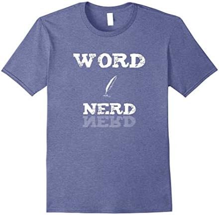 Mens Word Nerd Shirt - for book lovers, writers and scribblers XL Heather Blue