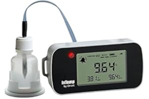 InTemp CX-402-VFC215 VFC Vaccine Monitoring Bluetooth Temperature Data Logger w/ 15 ml Glycol Bottle and 2 Meter Sensor Length