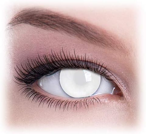 Lentillas De Colores Halloween, Carnaval Color White Blind Zombie