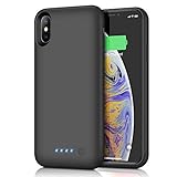 Battery Case for iPhone Xs/X / 10, [6500mAh] Gixvdcu Rechargeable Protective Portable Charging Case for Apple iPhone X & XS Extended Charger Pack Power Bank - Black