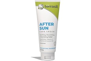 terrasil After Sun Care Lotion with Aloe Vera, Shea Butter, Coconut Oil, & Vitamin E, Soothing Sunburn Relief for Sun Exposed Skin, Deeply Nourishing. Natural Body Lotion (3 oz) Unscented