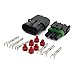 HiseNook 5 Kit Waterproof Electrical Wire Cable 3 Pin Way Connector Plug (Package includes 5 sets)
