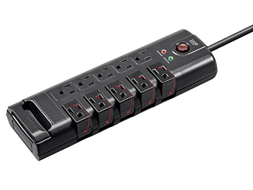 Monoprice Rotating Surge Computer Surge Protector, Black (115875)