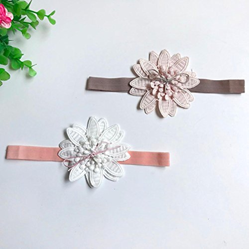 DIGOOD Toddler Baby Girls Boys Flower Ribbon Hairband Party Head Decor Accessories (Pink)
