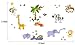 treepenguin Kids Jungle Animals Wall Decals - Cute Safari Theme Wall Stickers for Baby Toddler Boys & Girls Rooms - Peel and Stick Bedroom and Nursery Decor