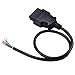 iKKEGOL Pack of 2 16 Pin J1962 OBD2 OBD-II Male Connector to Open Plug Wire, OBD Diagnostic Extension Cable Pigtail for DIY x 2 (60cm 24