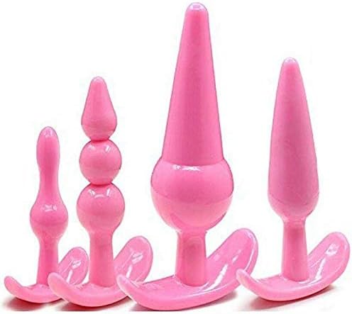 Bu~tt P~lu~g T-bar Base Kit - Training Toys - Womens Stimulator - 4 pcs Beginners Anales Set - Best Idea for Gift to Him - Pink