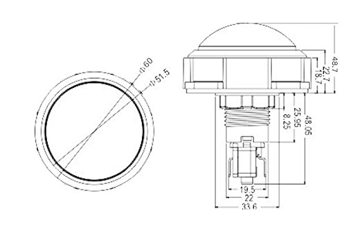 EG Starts 5x New 60mm Dome Shaped LED Illuminated Push Buttons For Arcade Coin Machine Operated Games