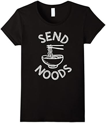 Women's Send Noods T-shirt Cup Noodles For Being Home Alone tee Small Black