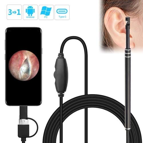 Microware Black 1.5M 5.5mm Lens Ear Cleaning Endo HD Visual Ear Spoon Multifunctional Earpick with Mini Camera Cleaning Tool