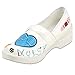 Rasolli Womens Lightweight Professional Closed Back Scrub Clogs, Nurse Graphics, White, Size 8.5