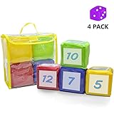 Eamay Playing Game Dice Soft Foam Cubes, Set of 4 Learn Pocket Cubes, Ages 5 Months and Up