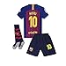 Putianhe Soccer Jersey Messi#10 New Barcelona Football Club Home Jersey and Shorts for Children/Youth (Blue, 11-12 Years)