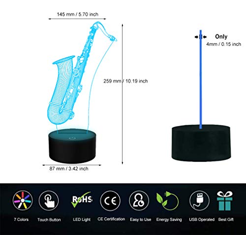 YKLWORLD-Saxophone-Night-Light-3D-Illusion-Lamp-LED-Desk-Table-Lamp-7-Color-Changing-Touch-Sensor-Nightlight-with-USB-Cable-for-Bedroom-Kids-Birthday-Gifts-Music-Lovers-Decoration
