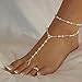 DZT1968 1pc Womens Beach Imitation Pearl Barefoot Foot Vanilla pearl beach anklets