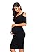 Kalayo Women's Cold Shoulder Bodycon Maternity Dress Half Sleeve Fitted Ruched Sides Casual Pregnancy Clothes, Black, Medium