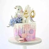 DTXLX 60th Birthday Candles Gold Number 6 0 Decor Moon 5cm Long view 3