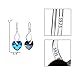 EleQueen 925 Sterling Silver CZ Love Heart French Hook Dangle Earrings Made with Swarovski Crystals