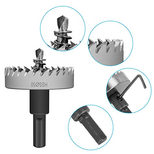 image for HSS Hole Saw Kits for Metal, Rocaris 15 pcs High-Speed Steel Hole Saw 
