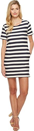 Culture Phit Women's Naja Short Sleeve Striped Dress Navy/Ivory Dress