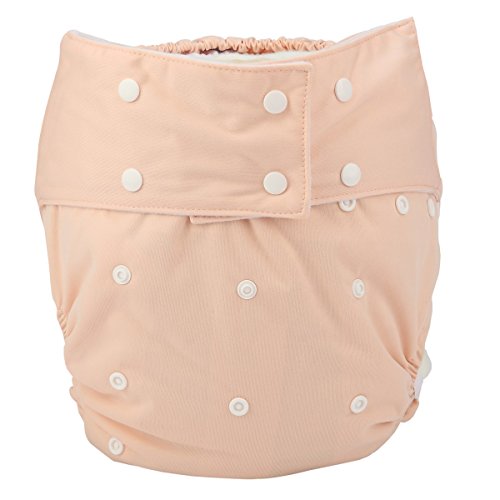 Sigzagor Teen Adult Cloth Diaper Nappy Reusable Washable For Disability Incontinence Women (Beige)