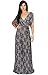 KOH KOH Womens V-Neck Short Sleeve Summer Casual Cute Boho Print Gown Maxi Dress
