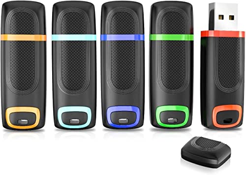 USB 3.0 Stick 64GB 5 Stück Set (bunt), Vansuny High-Speed USB 3.0 Speicherstick Flash Laufwerke Memory Stick mit LED-Anzeige, Kappe und Lanyard Loop f