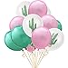 EBTOYS 15pcs Latex Balloons Cactus Party Balloons for Hawaiian Luau Tropical Party Balloons Birthday Decorations