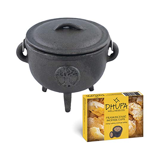 Cast Iron Cauldron with Lid and Carry Handle for